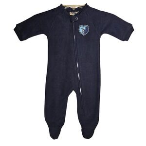 NEW Memphis Grizzlies NBA Baby 0-3 MONTH Navy Blue Footed Pajama Sleeper Fleece